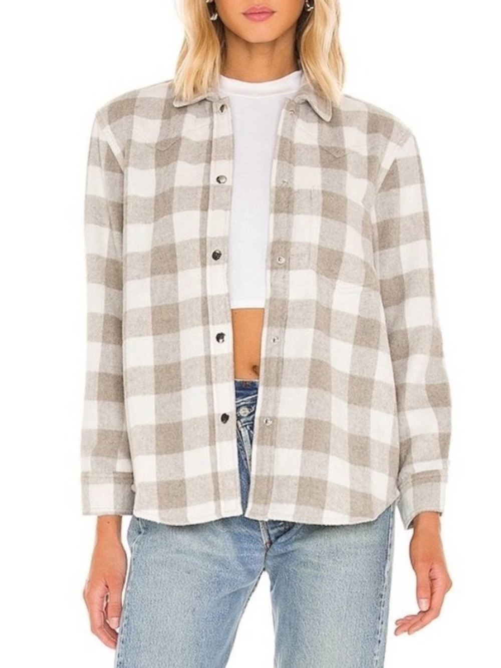 Rails Tripp Wool Blend Shirt Jacket in Ivory Rain